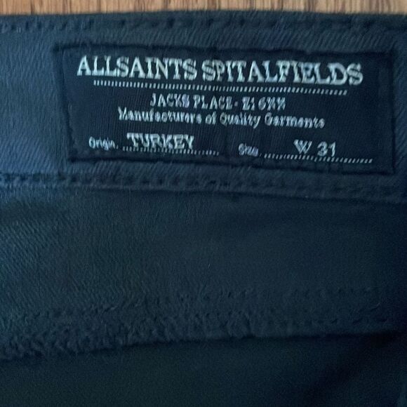 All Saints SpitalFields Verne Ashby Black Skinny Jeans Pants Sz 31 - Picture 8 of 13